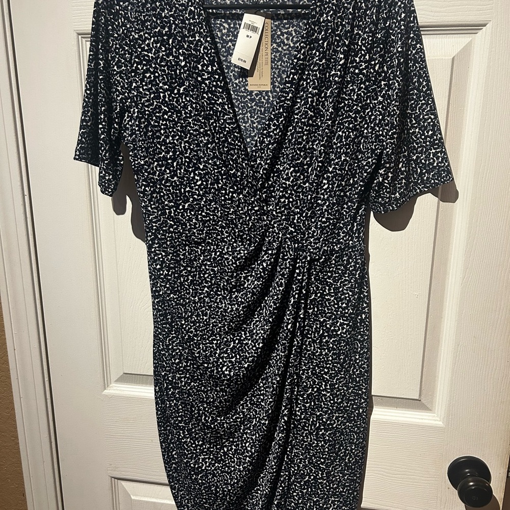 Elegant Blue and White Women's Dress